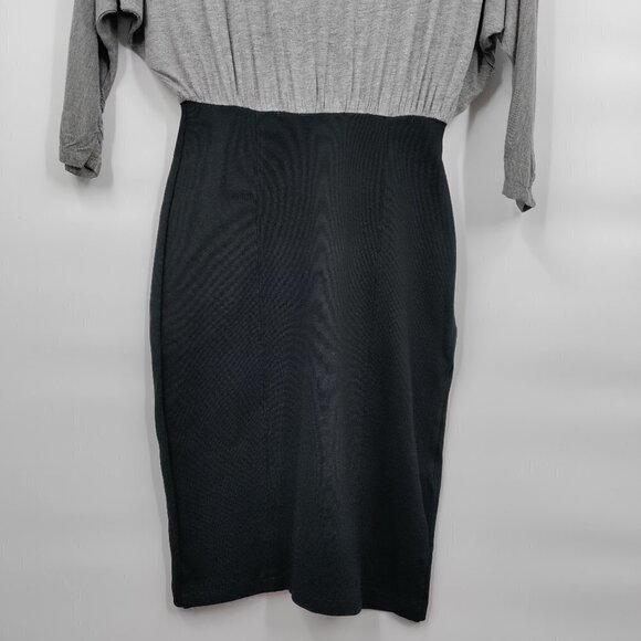 Club Monaco Color Block Boat-Neck Dolman Sleeve Mini Dress Small Women Gray - Picture 3 of 14
